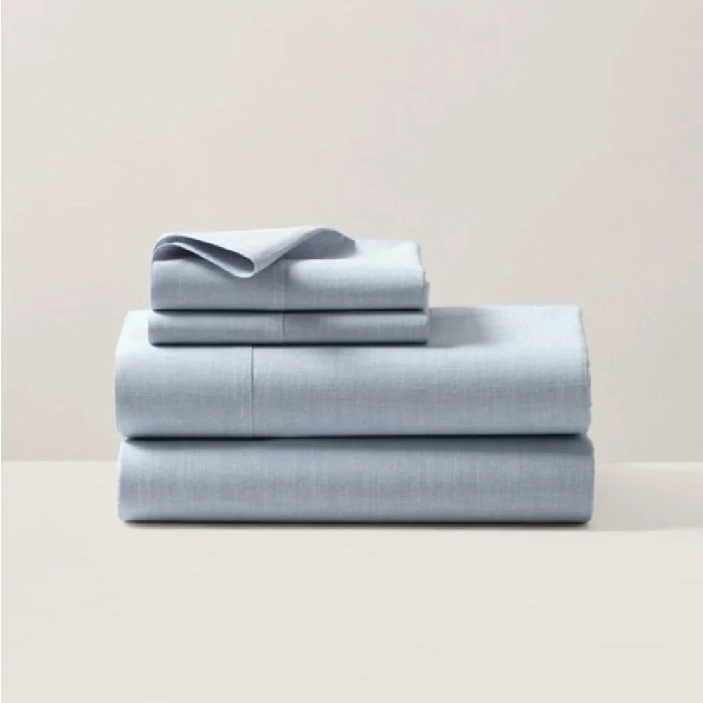 Ralph Lauren NEW Workshirt Chambray Queen Flat Sheet Only